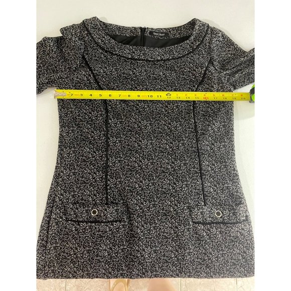 WHITE HOUSE BLACK MARKET Women’s business dress black white pockets Size L Large - Picture 9 of 11